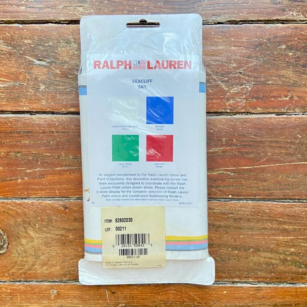 Vintage 1 Roll RALPH LAUREN Seacliff Sky Wallpaper Border 6.83